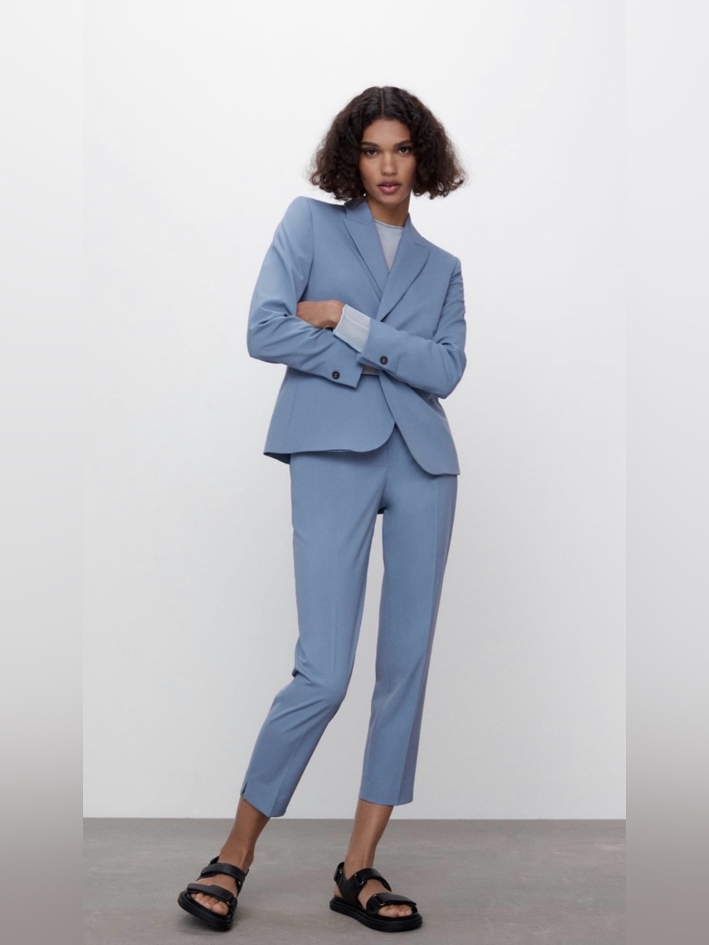 Zara Classic pantsuit grayish blue pants